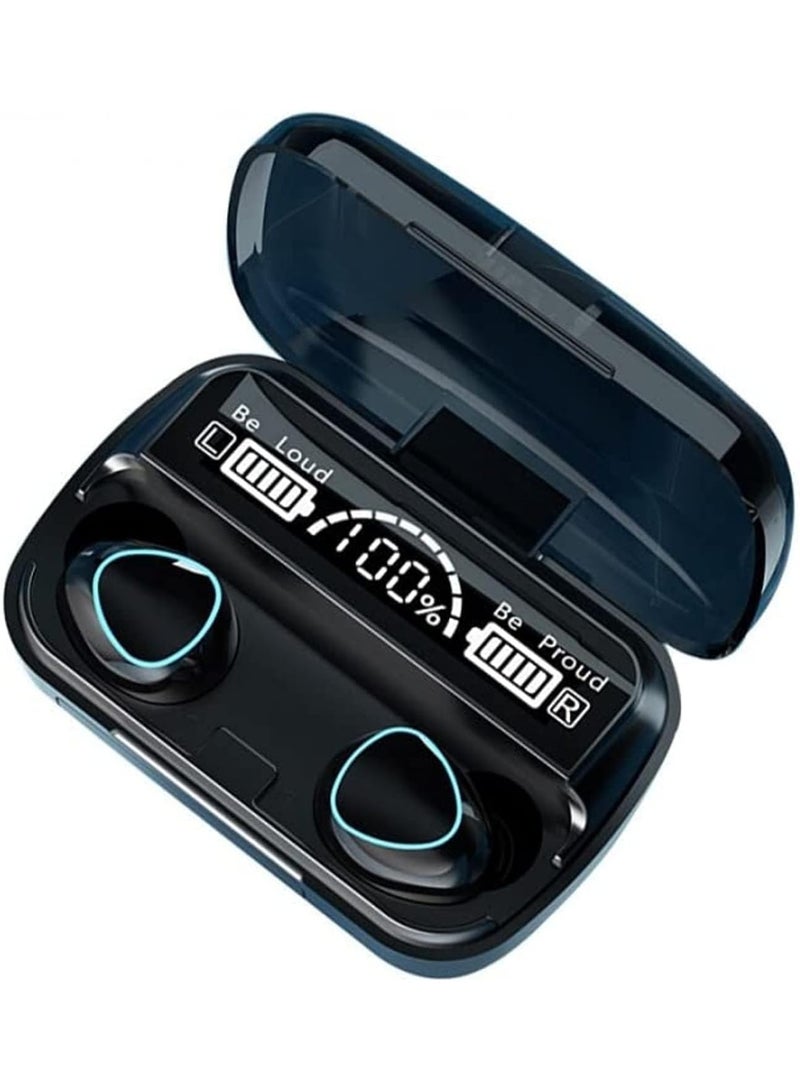 Wireless Touch Bluetooth Stereo Sport Headsets with Noise Reduction, Digital Display with Mic (Black) - Image 1